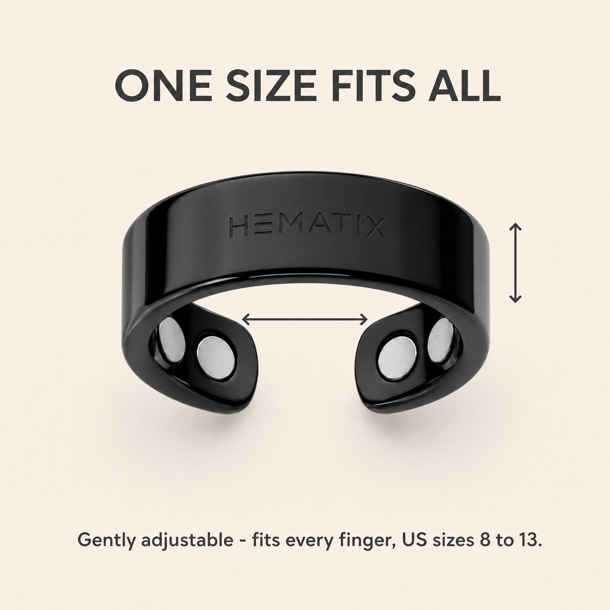 One size fits all - adjustable Hematix ring