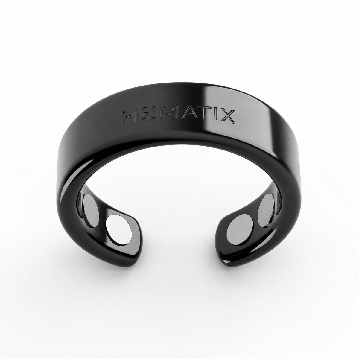 Hematix black magnetic ring with four magnets